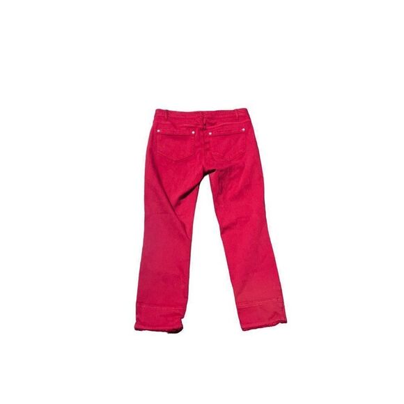 J.Jill‎ red cropped raw hem ankle fit jeans size 4 - Picture 4 of 4